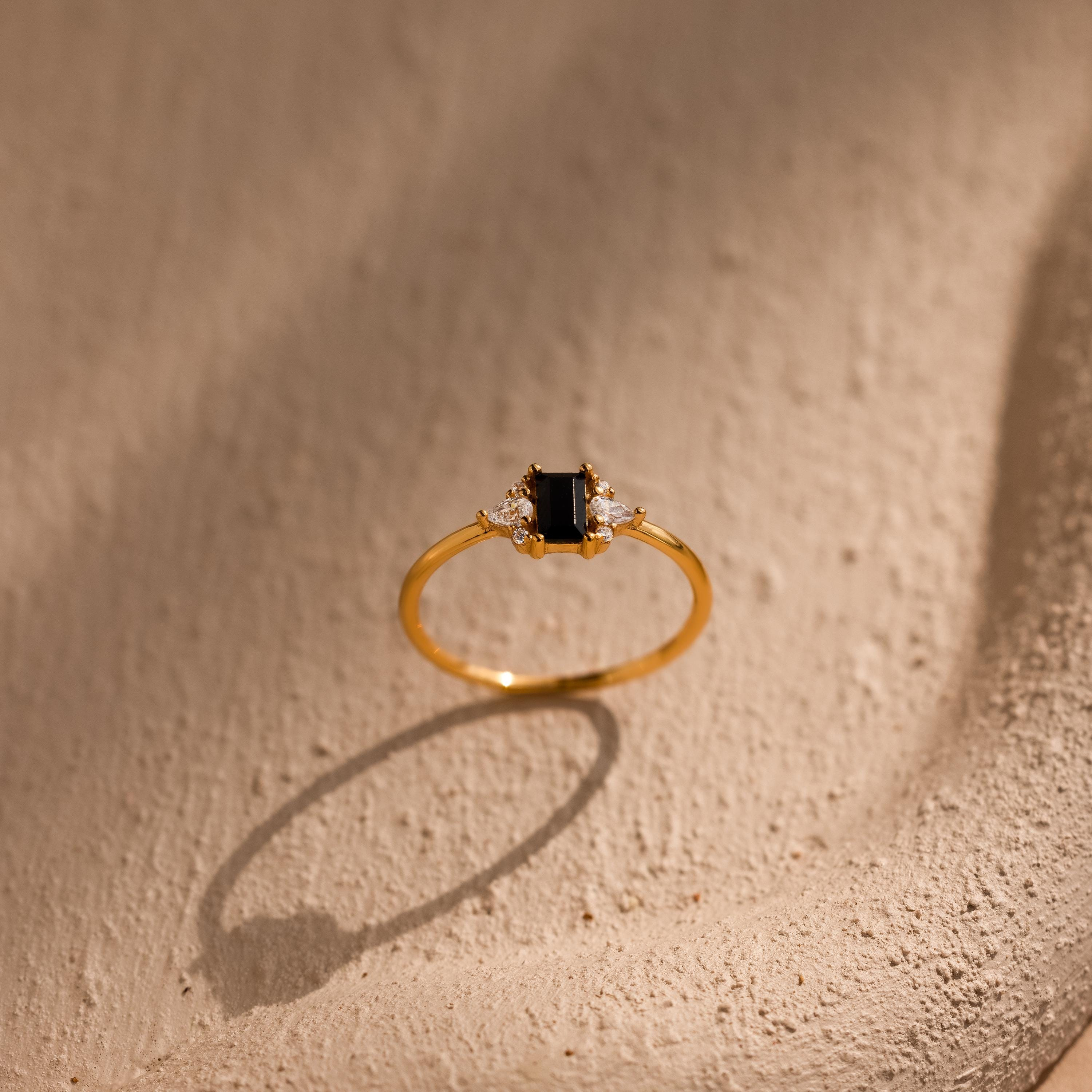 Dainty Gold Marquise Zircon Ring